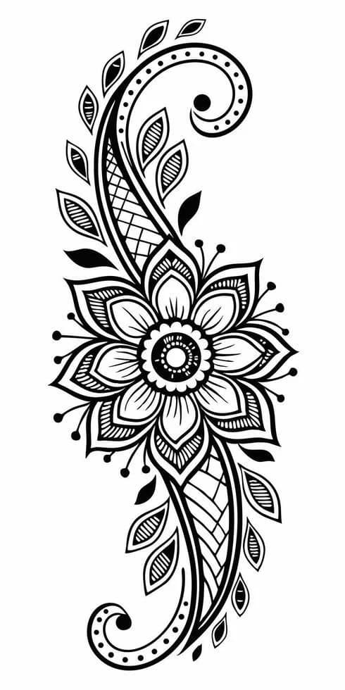 Download Spiraling petals form a meditative mandala flower tattoo_ for free